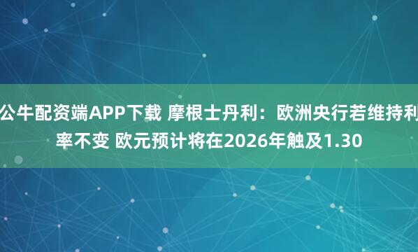 公牛配资端APP下载 摩根士丹利:欧洲央行若维持利率不变 欧元预计将在2026年触及1.30